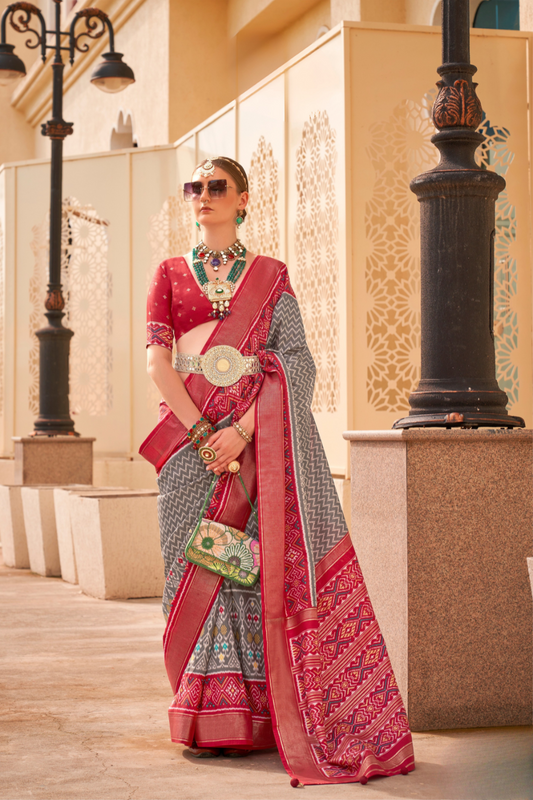 Classy Mehndi Traditional Saree with Elegant Weaving Work