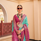 Classy Mehndi Traditional Saree with Elegant Weaving Work