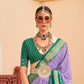 Classy Mehndi Traditional Saree with Elegant Weaving Work