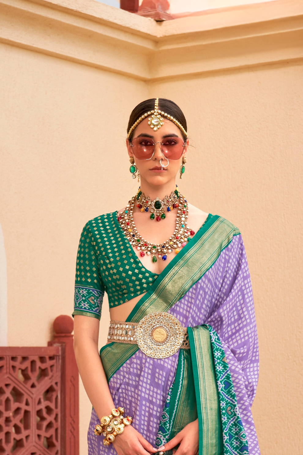 Classy Mehndi Traditional Saree with Elegant Weaving Work