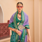 Classy Mehndi Traditional Saree with Elegant Weaving Work