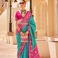 Classy Mehndi Traditional Saree with Elegant Weaving Work