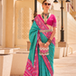 Classy Mehndi Traditional Saree with Elegant Weaving Work