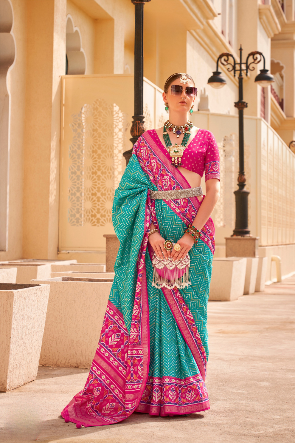 Classy Mehndi Traditional Saree with Elegant Weaving Work