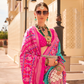 Classy Mehndi Traditional Saree with Elegant Weaving Work