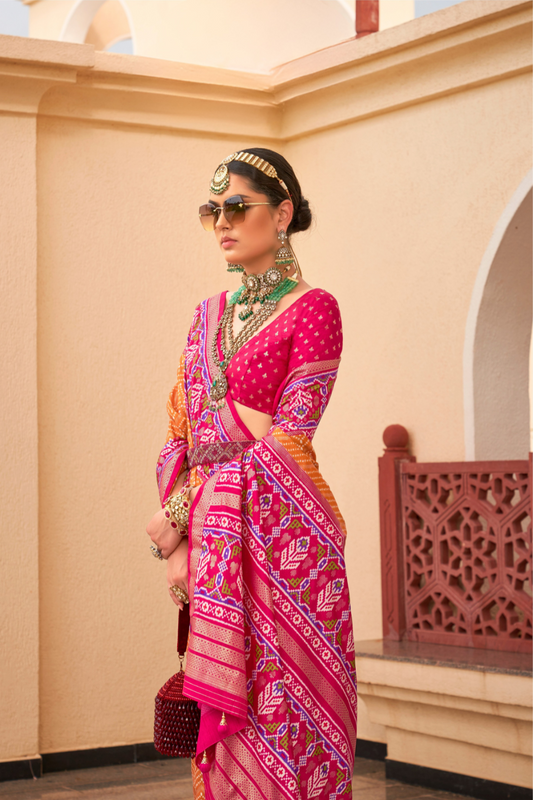 Classy Mehndi Traditional Saree with Elegant Weaving Work