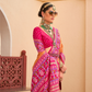 Classy Mehndi Traditional Saree with Elegant Weaving Work