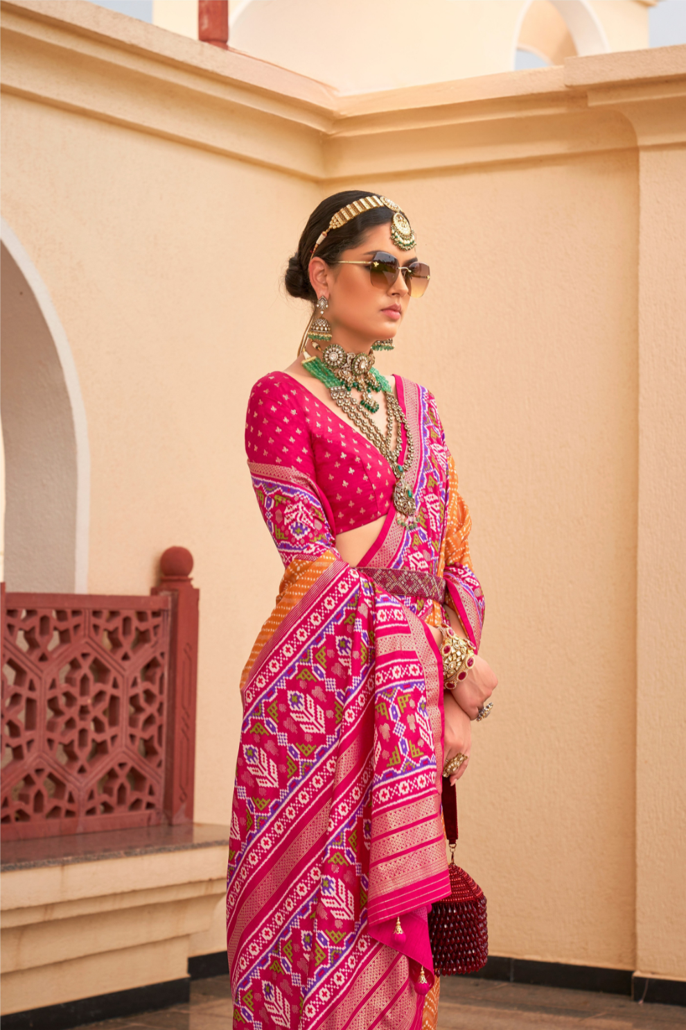 Classy Mehndi Traditional Saree with Elegant Weaving Work