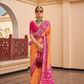 Classy Mehndi Traditional Saree with Elegant Weaving Work