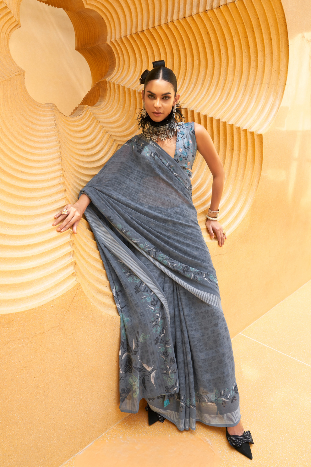 Designer Poly Viscose Silk Georgette Saree with Digital Prints