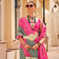 Classy Mehndi Traditional Saree with Elegant Weaving Work