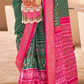 Classy Mehndi Traditional Saree with Elegant Weaving Work