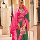 Classy Mehndi Traditional Saree with Elegant Weaving Work
