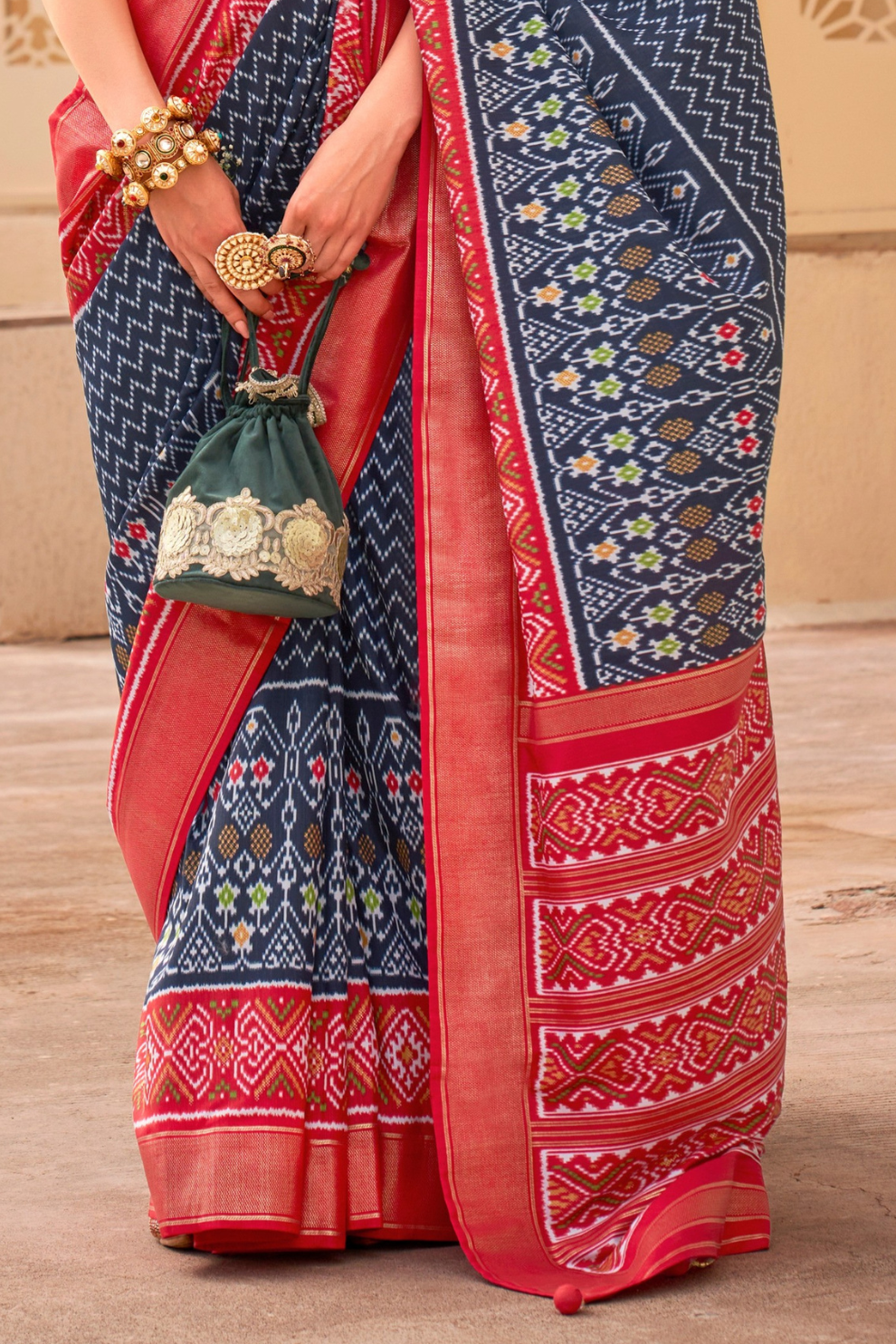 Classy Mehndi Traditional Saree with Elegant Weaving Work