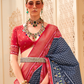 Classy Mehndi Traditional Saree with Elegant Weaving Work