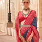 Classy Mehndi Traditional Saree with Elegant Weaving Work