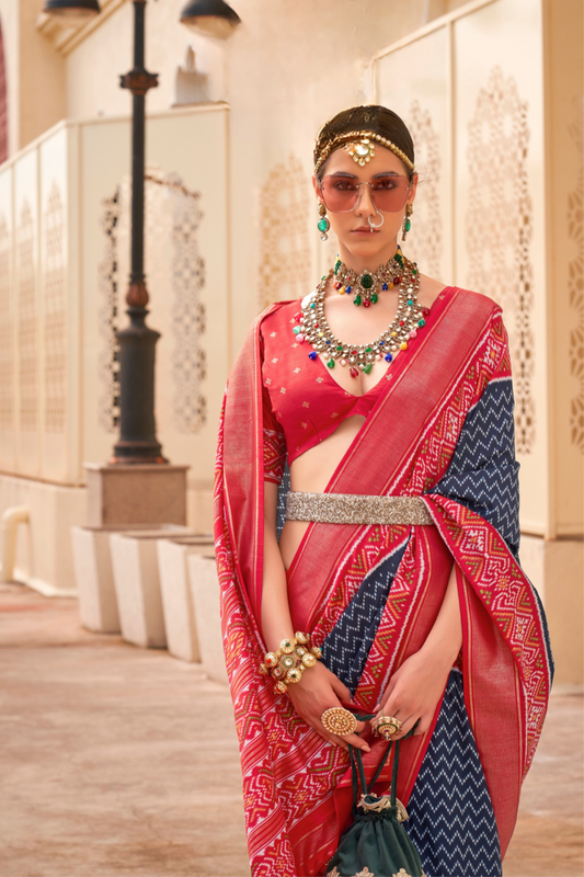 Classy Mehndi Traditional Saree with Elegant Weaving Work