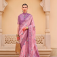 Modern Foil Printed Silk Saree with Aqua Inspired Finish