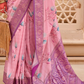 Modern Foil Printed Silk Saree with Aqua Inspired Finish