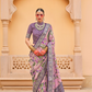 Modern Foil Printed Silk Saree with Aqua Inspired Finish