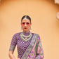 Modern Foil Printed Silk Saree with Aqua Inspired Finish