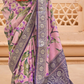 Modern Foil Printed Silk Saree with Aqua Inspired Finish