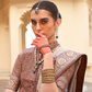 Modern Foil Printed Silk Saree with Aqua Inspired Finish