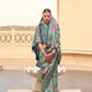 Modern Foil Printed Silk Saree with Aqua Inspired Finish