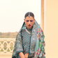Modern Foil Printed Silk Saree with Aqua Inspired Finish