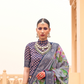 Modern Foil Printed Silk Saree with Aqua Inspired Finish
