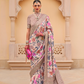 Modern Foil Printed Silk Saree with Aqua Inspired Finish
