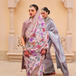 Modern Foil Printed Silk Saree with Aqua Inspired Finish