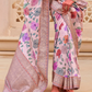 Modern Foil Printed Silk Saree with Aqua Inspired Finish