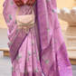 Modern Foil Printed Silk Saree with Aqua Inspired Finish