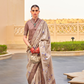 Modern Foil Printed Silk Saree with Aqua Inspired Finish