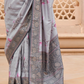 Modern Foil Printed Silk Saree with Aqua Inspired Finish