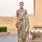 Modern Foil Printed Silk Saree with Aqua Inspired Finish