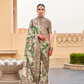 Modern Foil Printed Silk Saree with Aqua Inspired Finish