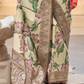 Modern Foil Printed Silk Saree with Aqua Inspired Finish