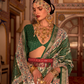 Elegant Pure Silk Bandhani Saree with Weaving and Artistic Print