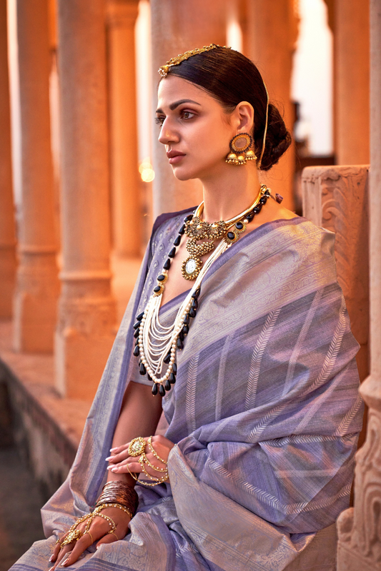 Designer Poly Viscose Silk Saree with Printed Foil Touch