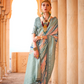 Designer Poly Viscose Silk Saree with Printed Foil Touch