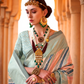 Designer Poly Viscose Silk Saree with Printed Foil Touch