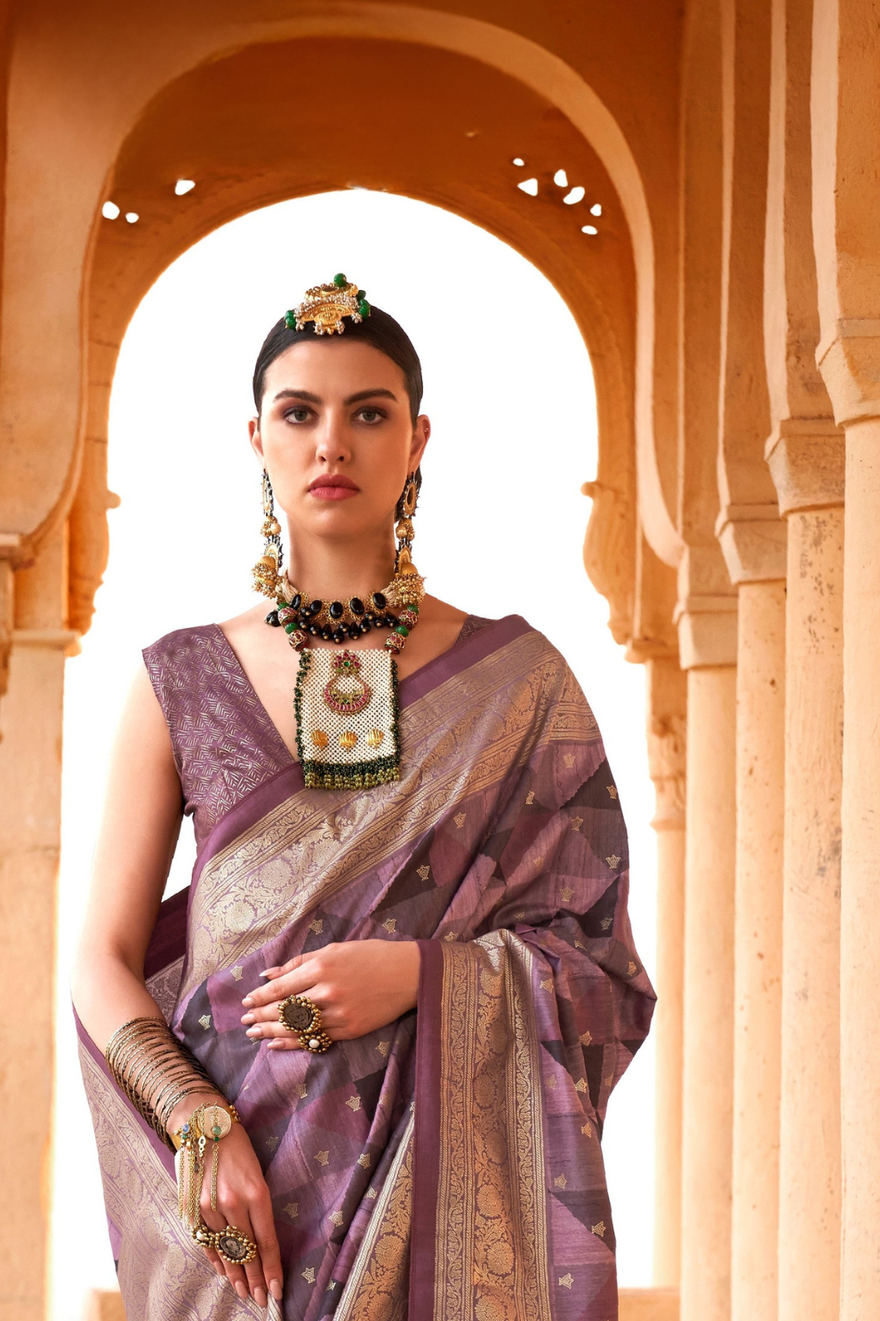 Designer Poly Viscose Silk Saree with Printed Foil Touch