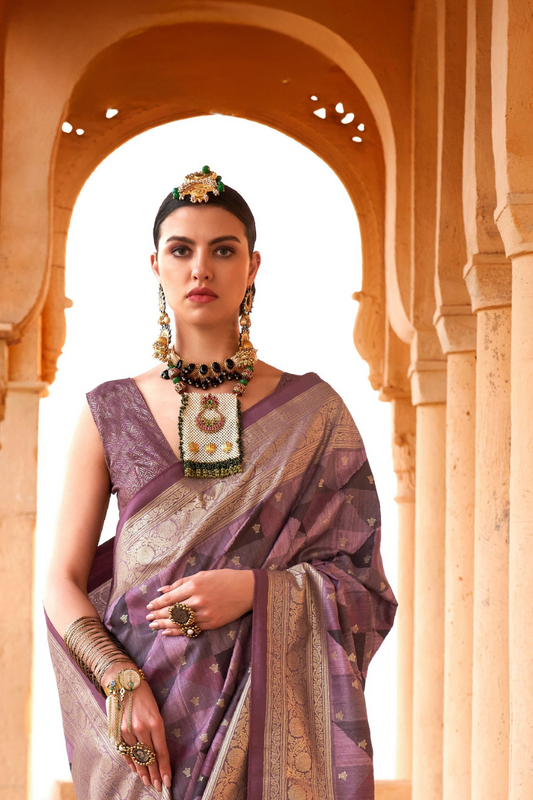 Designer Poly Viscose Silk Saree with Printed Foil Touch