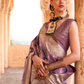 Designer Poly Viscose Silk Saree with Printed Foil Touch