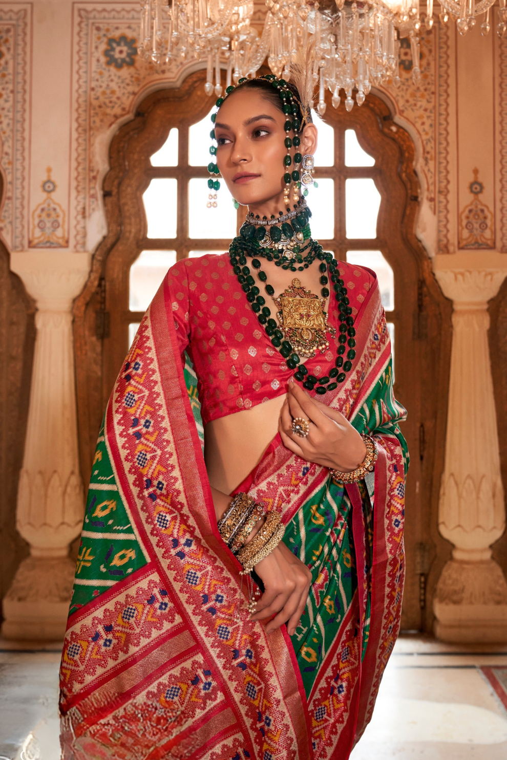 Designer Soft Silk Saree with Patola Prints