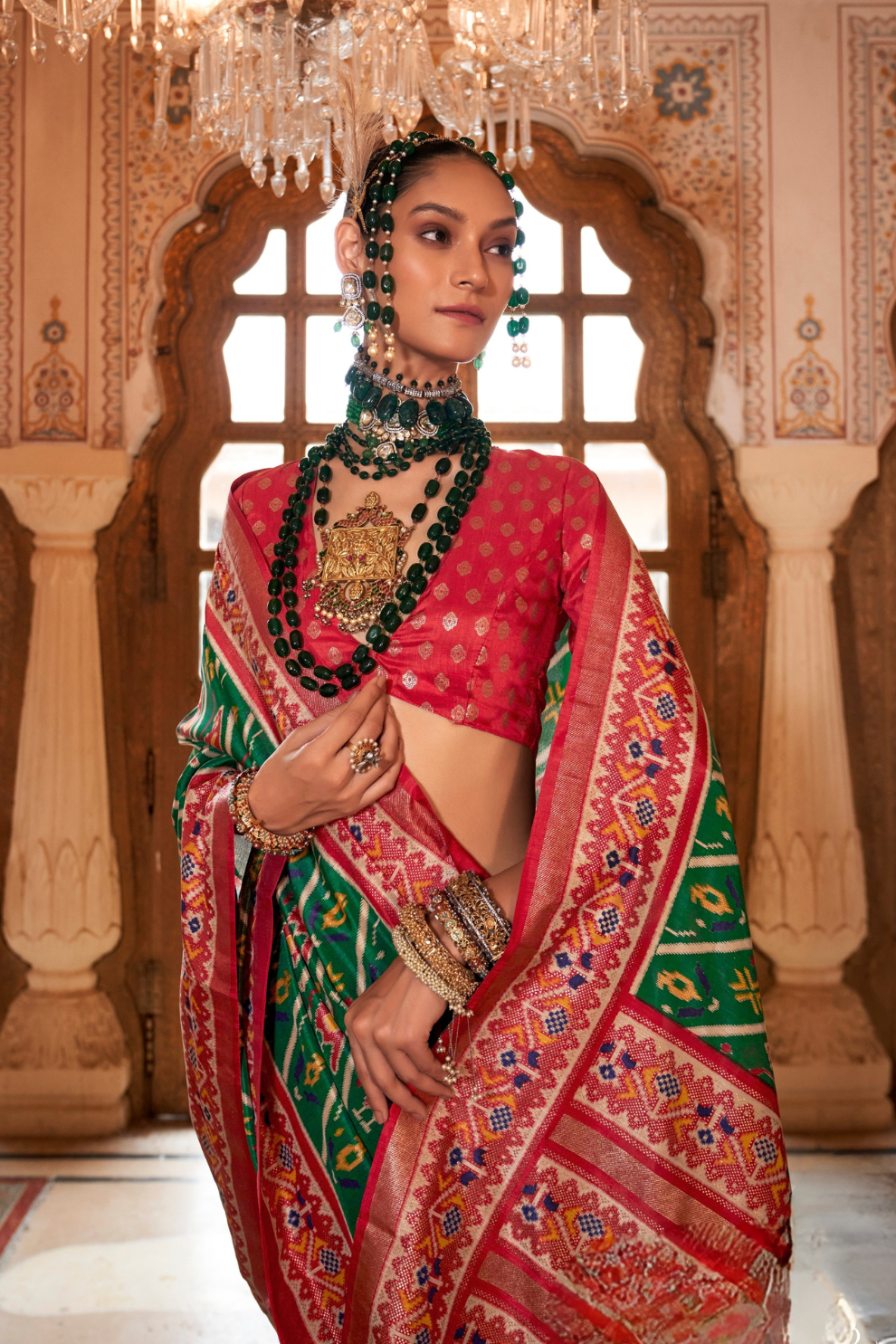 Designer Soft Silk Saree with Patola Prints