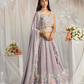 Pure Chiffon Sequins And Thread Embroidery Lehenga Choli Dupatta