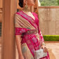Pure Silk Patola Saree with Rich Zari Weaving and Blouse